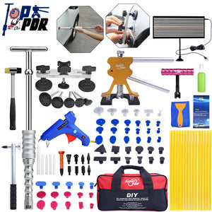 Super PDR Tools Slide Hammer Dent Puller Lifter Paintless Hail Removal LED Line Board Repair Kit